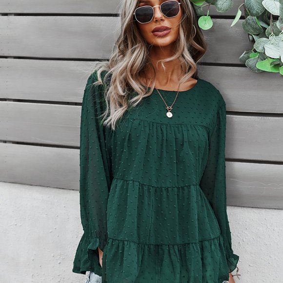 VINTAGE BOHO CHIC LAYERED BELL SLEEVED BLOUSE - Picture 2 of 9